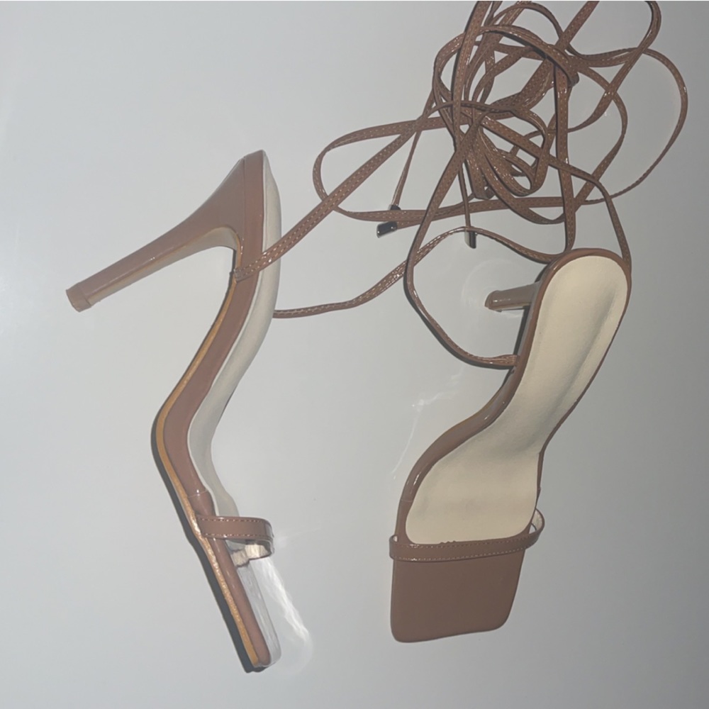 Cognac colored lace up sandal- Brand New!!